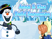 Frozen Anna and Elsa Build Snowman 